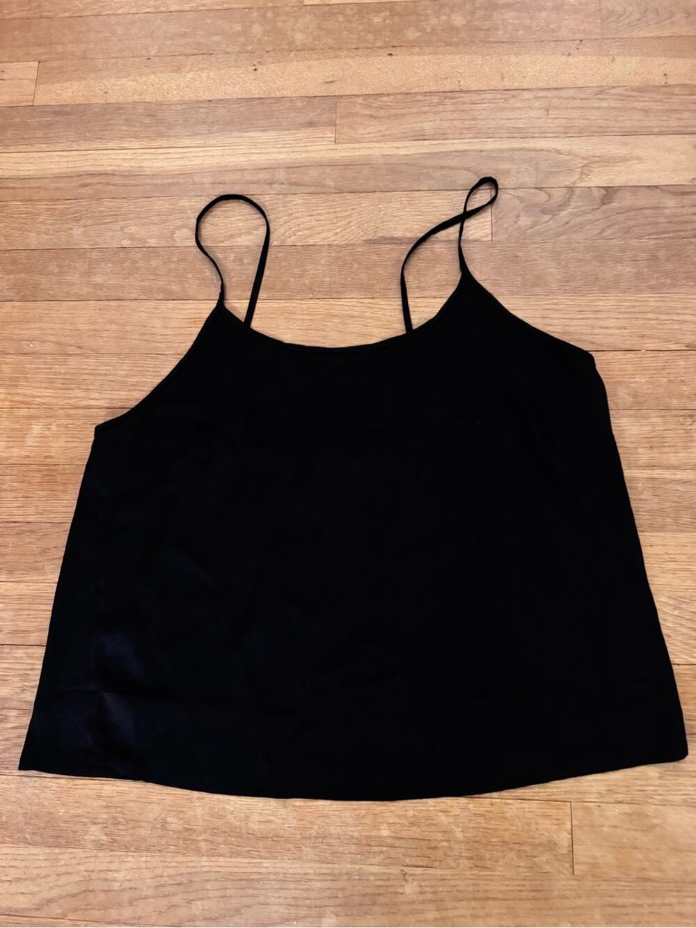 Ekouaer Women's Black Satin Cami Tank Top - Size XL
 b48